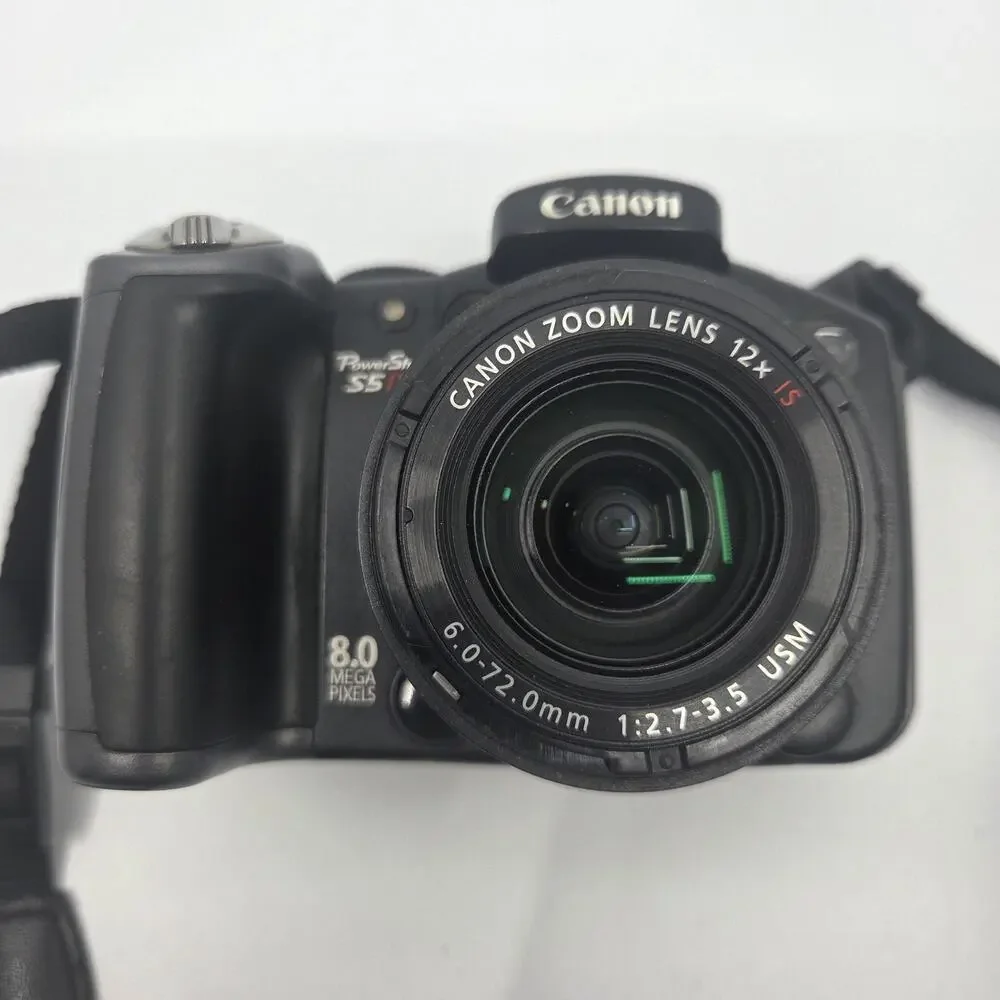 Canon PowerShot S5 IS 8MP 12x Camera LA-DC58E Adapter UV Filter Tested/Working